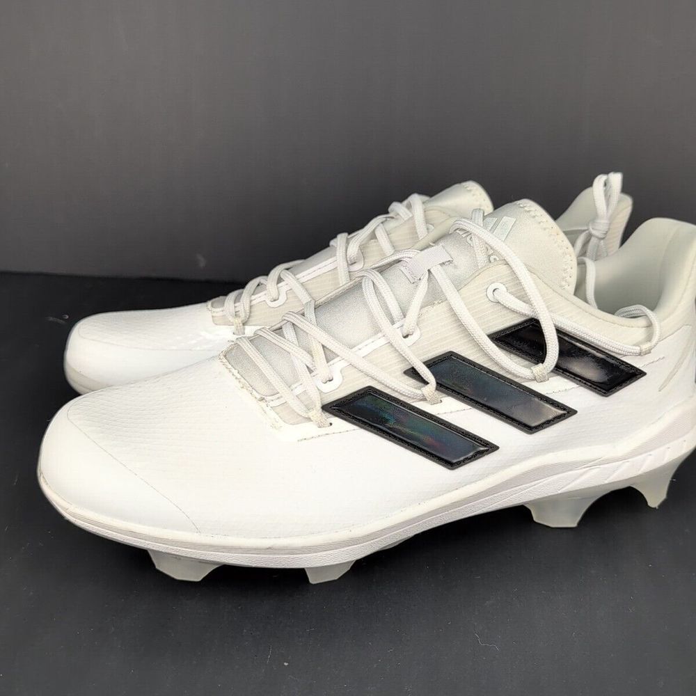 NEW ADIDAS ADIZERO AFTERBURNER MENS BASEBALL CLEATS Sz 14 WHITE BLACK HO0990 A27